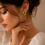 Golden Amora Heart Studs thumbnail