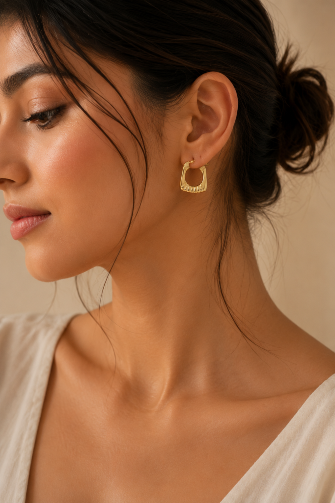 Ribbed Square Hoops