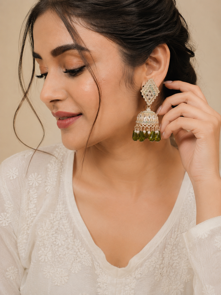 Olive Pearl Jhumka